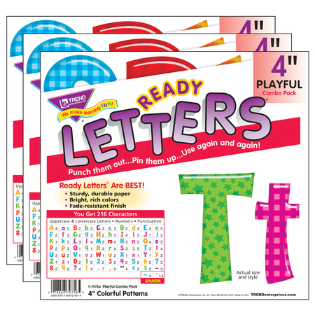 TREND ENTERPRISES Colorful Patterns 4in Play Combo Ready Letters®, PK648 T79756